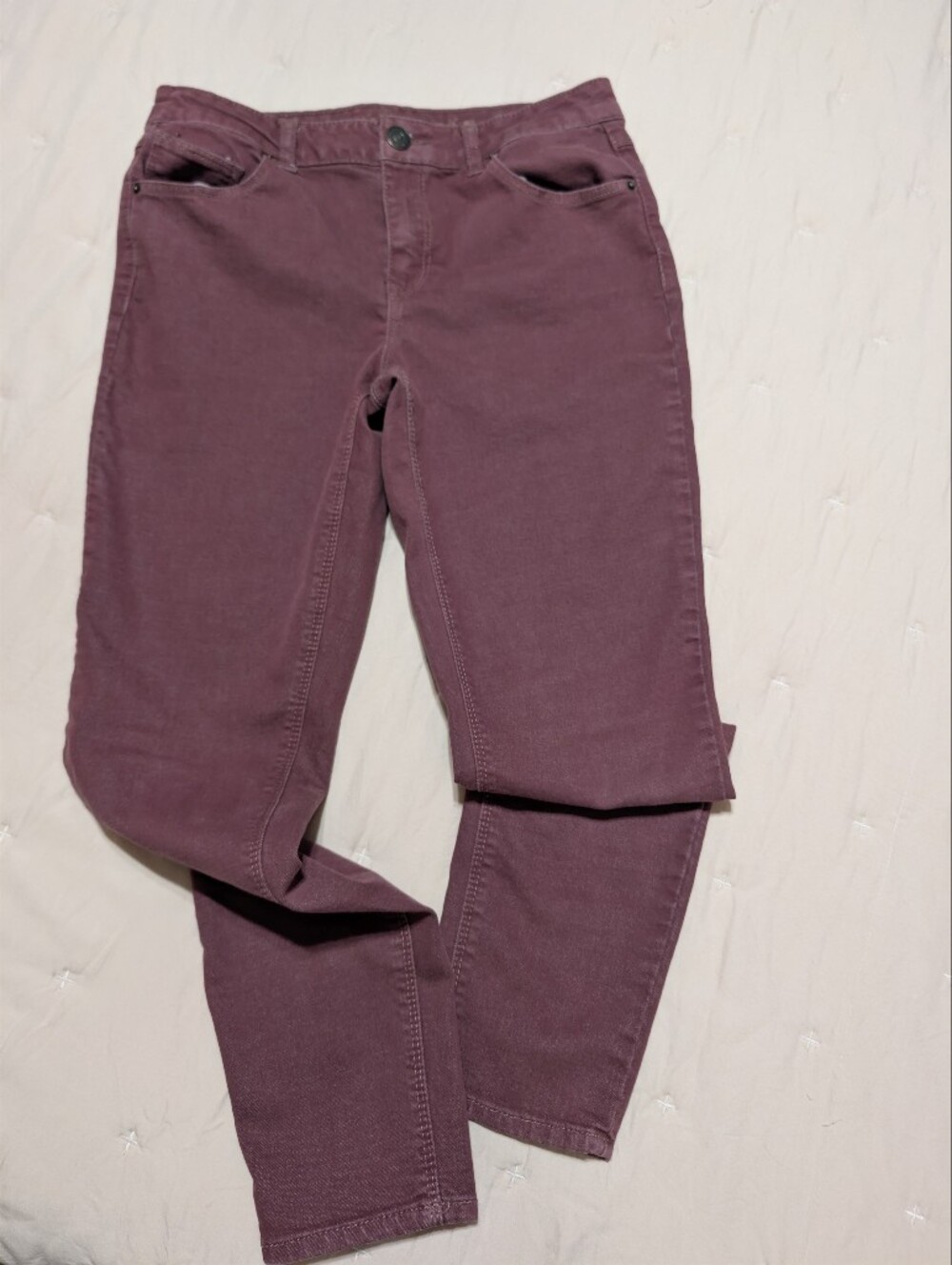 Almost Famous Plum-Tone Bootcut Jeans